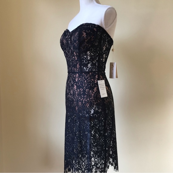 FIRM $ NWT For Love & Lemons Black Lace Strapless Corset Dress Gorgeous - Picture 10 of 15